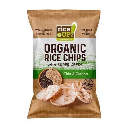 RiceUP! Organic Brown Rice Chips Chia & Quinoa 25g